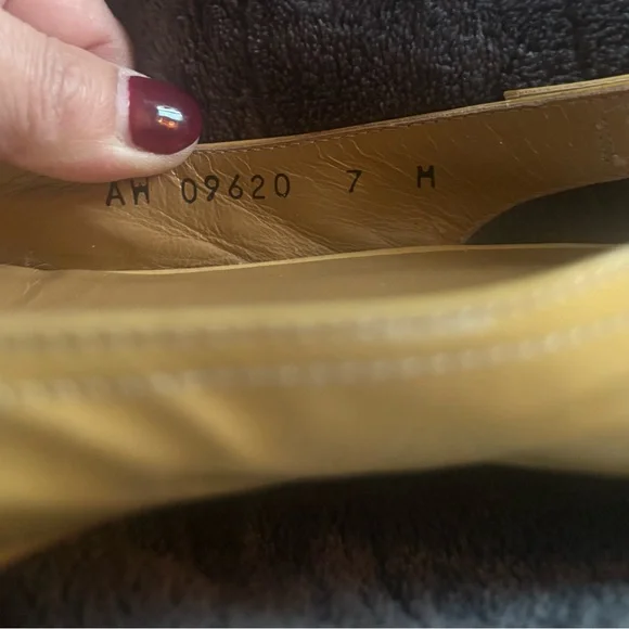 Stuart Weitzman Yellow Peep-Toe Buckle Flats - Picture 5 of 8